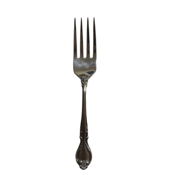 Vintage Lyons Queens Fancy Cold Meat Fork Stainless Steel Satin Black Accents - Picture 1 of 7